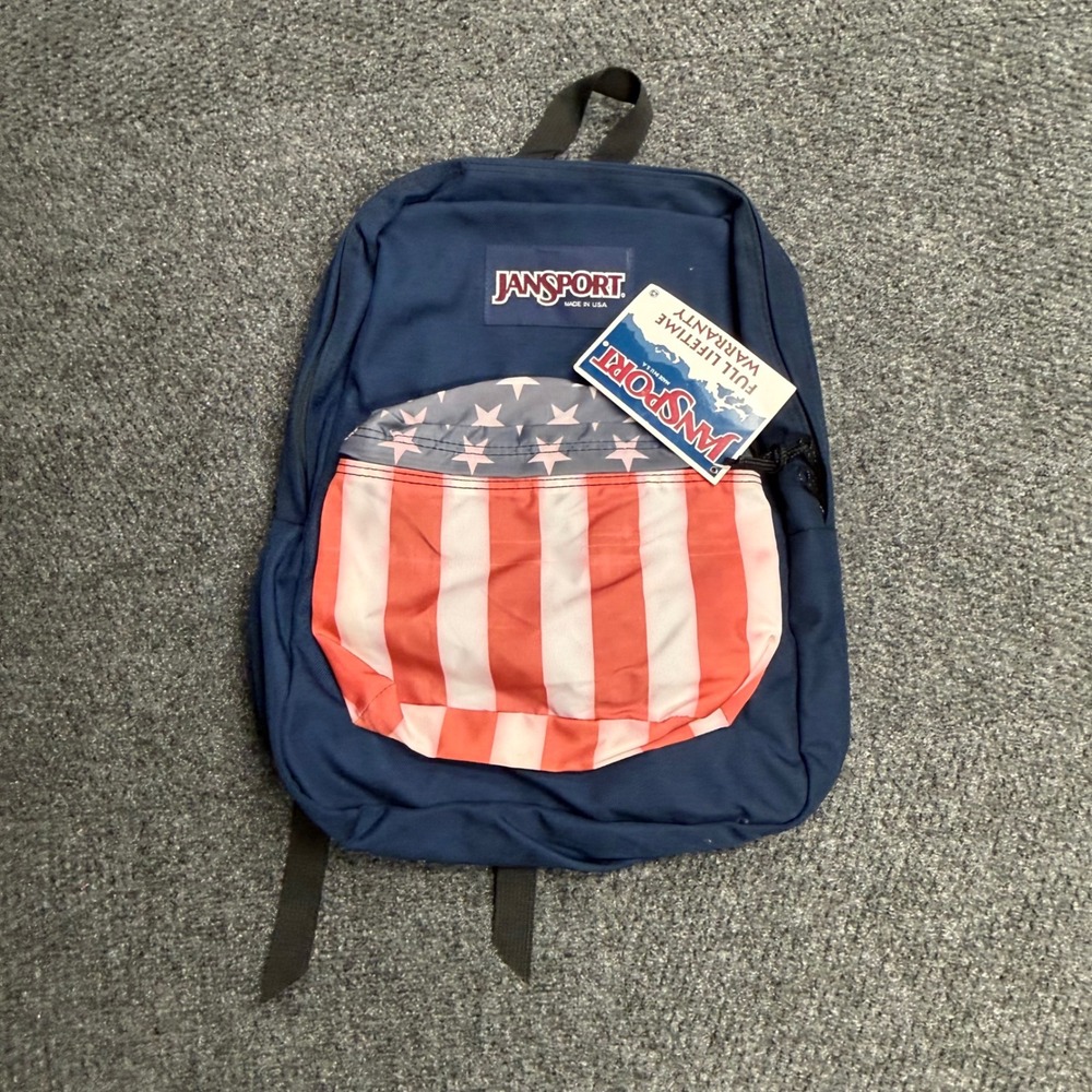 Vintage JanSport Super Break Backpack Stars & Stripes USA Made 43501 NWT